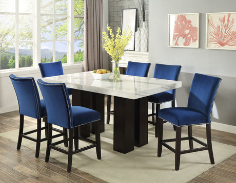 Camila Marble 5-Piece Counter Dining Group(Table & 4 Counter Chairs) - SET | CM540PT | CM540PB | CM420CCSN(4)