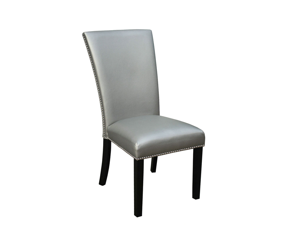 Camila Silver PU Dining chairW/ Nailhead, Set of 2 from Steve Silver - Luna Furniture