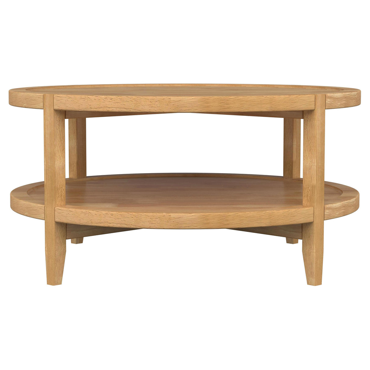 Camillo Round Solid Wood Coffee Table with Shelf Maple Brown from Coaster - Luna Furniture