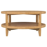 Camillo Round Solid Wood Coffee Table with Shelf Maple Brown from Coaster - Luna Furniture