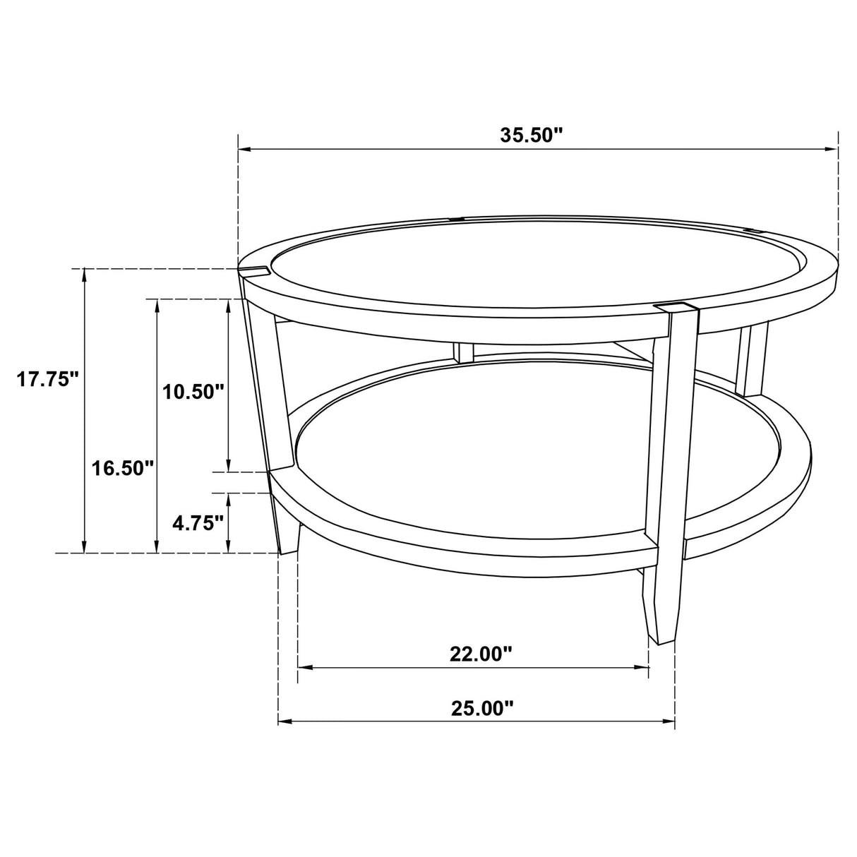 Camillo Round Solid Wood Coffee Table with Shelf Maple Brown from Coaster - Luna Furniture