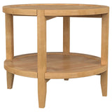 Camillo Round Solid Wood End Table with Shelf Maple Brown from Coaster - Luna Furniture