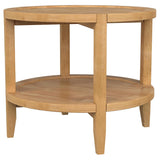 Camillo Round Solid Wood End Table with Shelf Maple Brown from Coaster - Luna Furniture