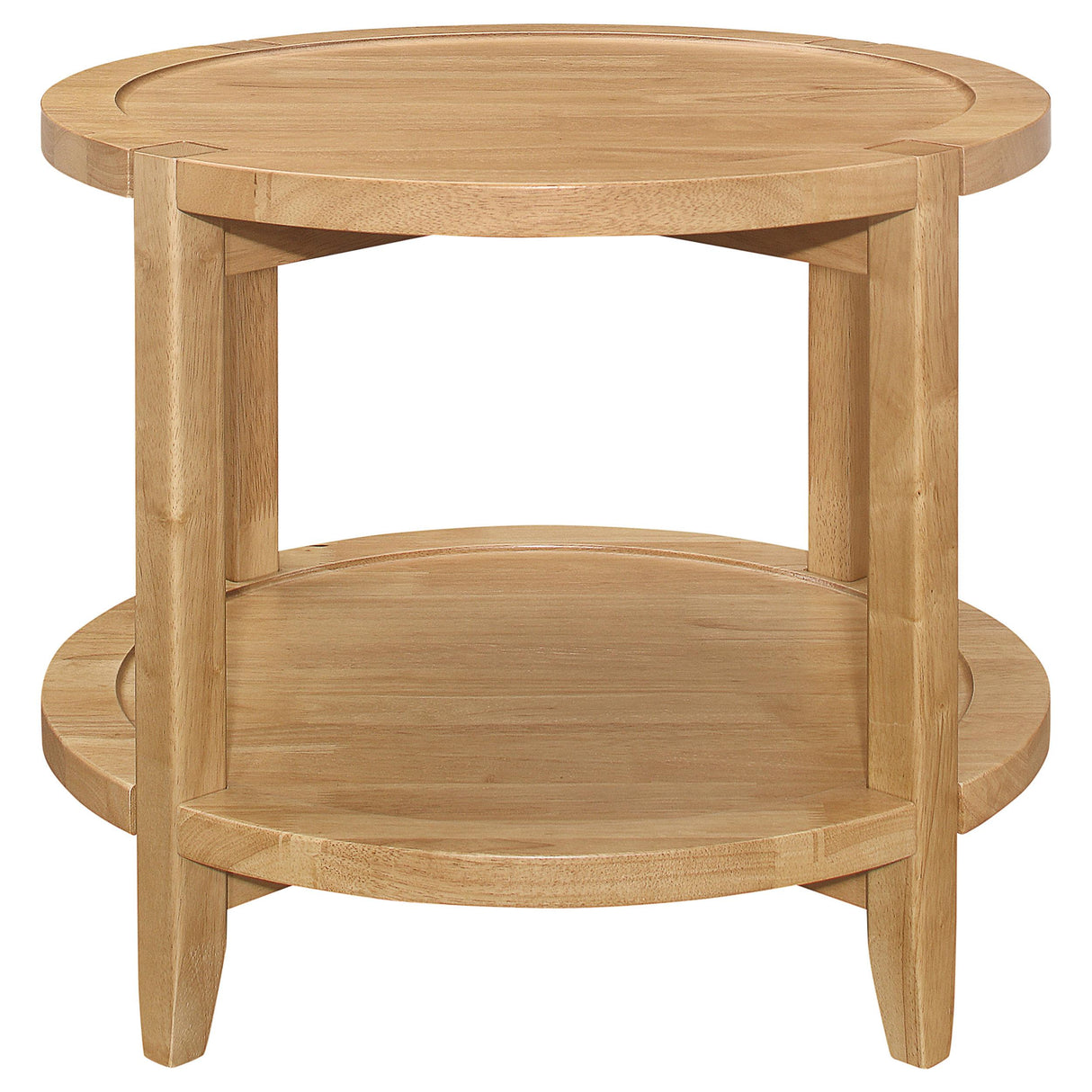 Camillo Round Solid Wood End Table with Shelf Maple Brown from Coaster - Luna Furniture