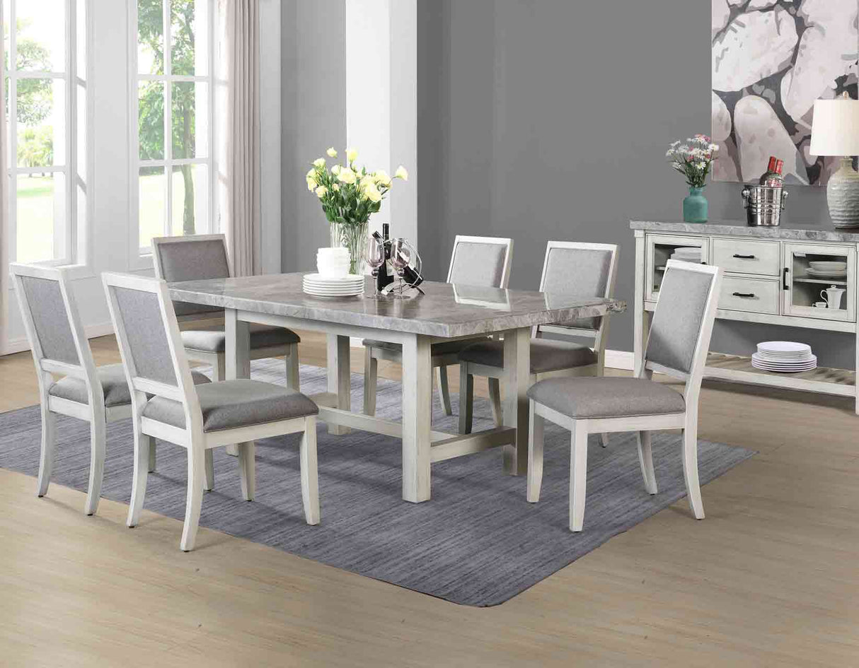 Canova 5-Piece 78-inch Gray Marble Dining Set(Table & 4 Side Chairs) from Steve Silver - Luna Furniture