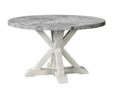 Canova 52-inch Round Gray Marble Top Dining Table from Steve Silver - Luna Furniture