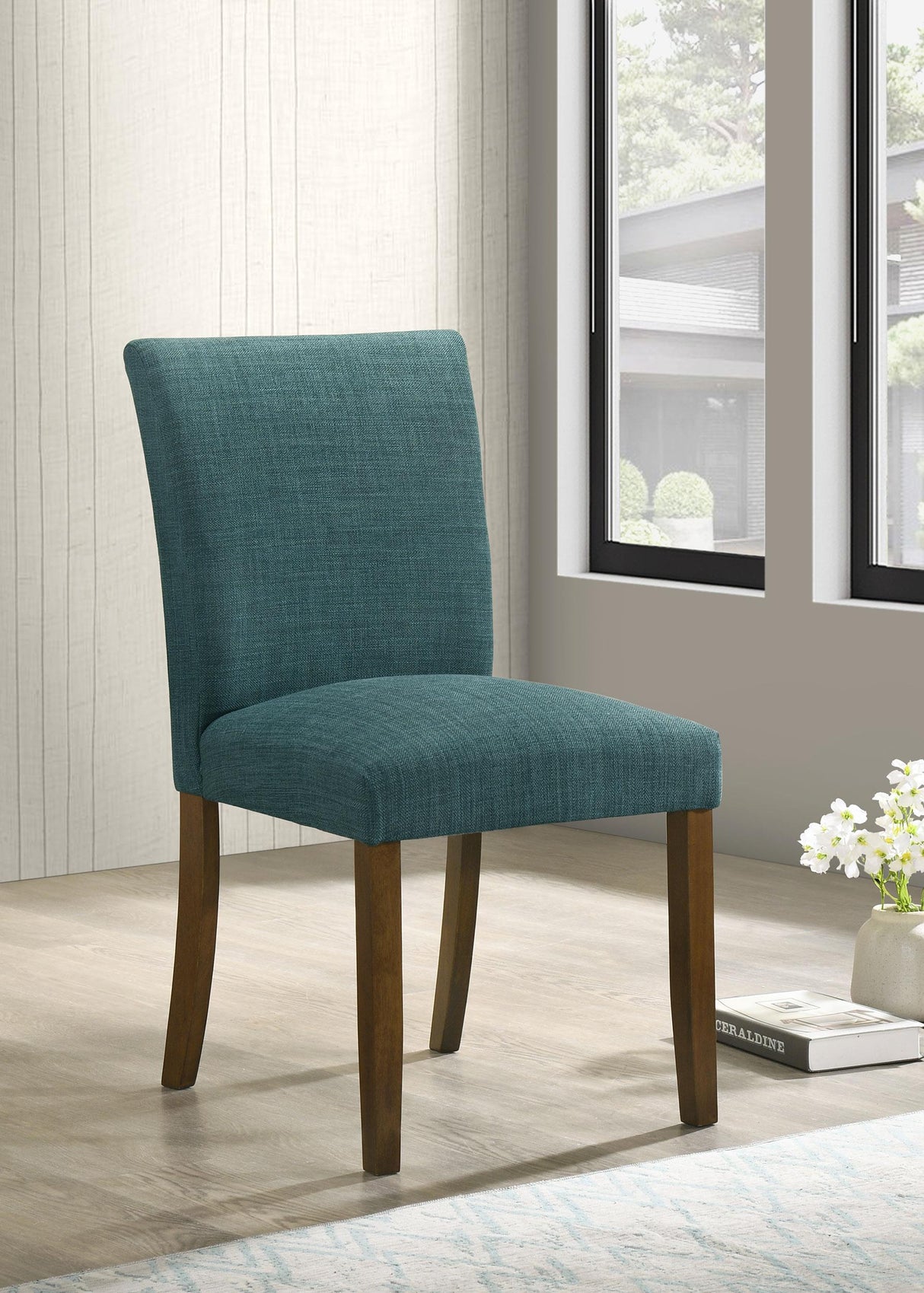 Cantley Upholstered Dining Side Chair Blue (Set of 2) from Coaster - Luna Furniture