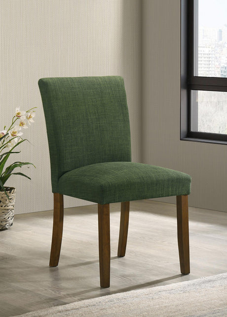 Cantley Upholstered Dining Side Chair Green (Set of 2) from Coaster - Luna Furniture