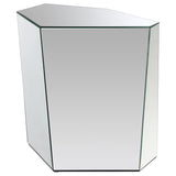 Capella Mirrored Abstract Geometric End Table Silver from Coaster - Luna Furniture