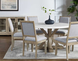 Carena 5-Piece 52-inch Round White Marble Dining Set(Table & 4 Side Chairs) from Steve Silver - Luna Furniture