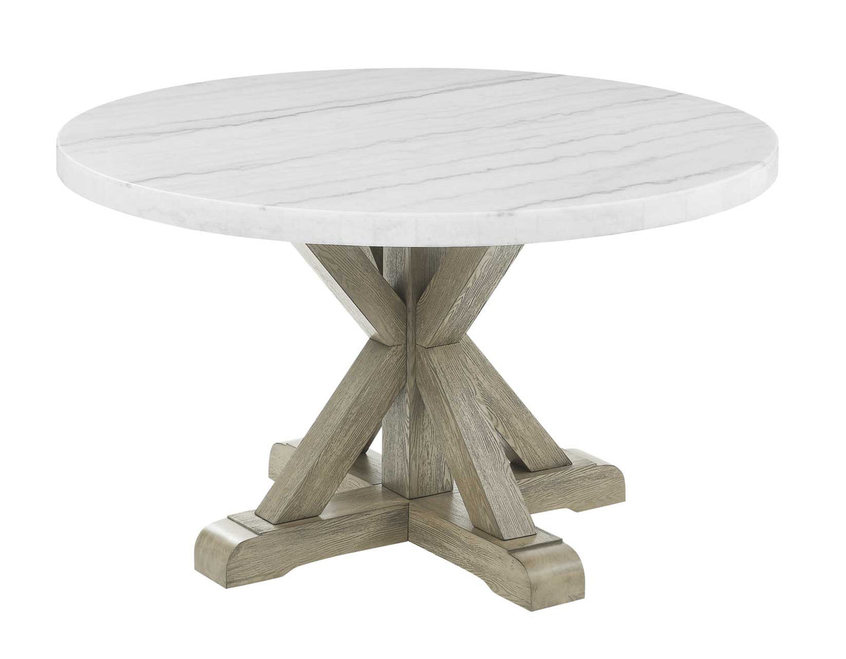 Carena 52-inch Round White Marble Top Table from Steve Silver - Luna Furniture