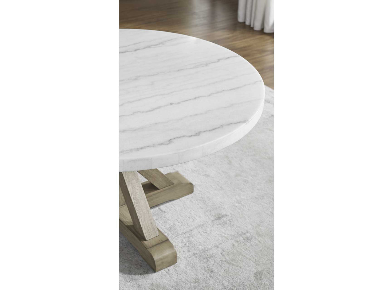 Carena 52-inch Round White Marble Top Table from Steve Silver - Luna Furniture