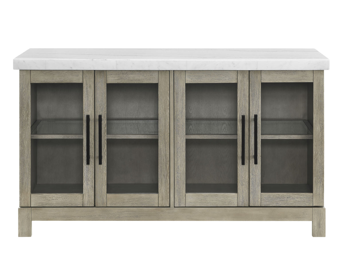 Carena White Marble Top Sideboard with Touch Lighting from Steve Silver - Luna Furniture