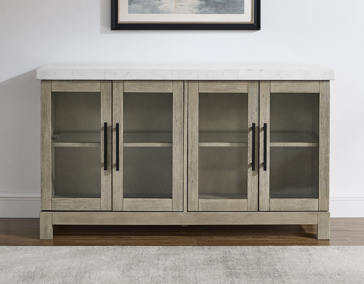 Carena White Marble Top Sideboard with Touch Lighting from Steve Silver - Luna Furniture