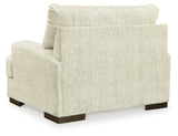 Caretti Chair and Ottoman in Parchment from Ashley - Luna Furniture