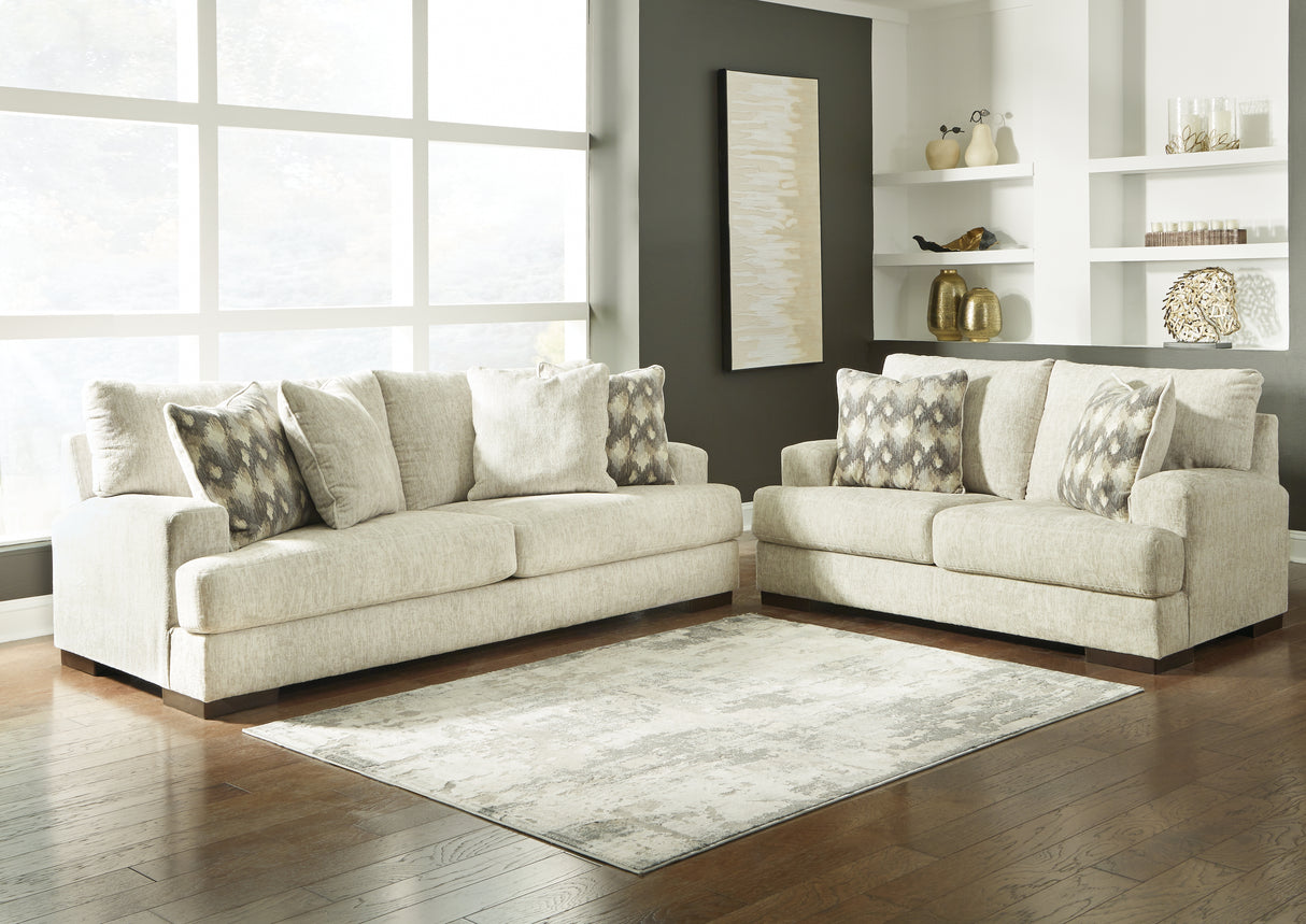 Caretti Sofa and Loveseat in Parchment from Ashley - Luna Furniture