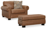 Carianna Chair and Ottoman in Caramel - PKG015491