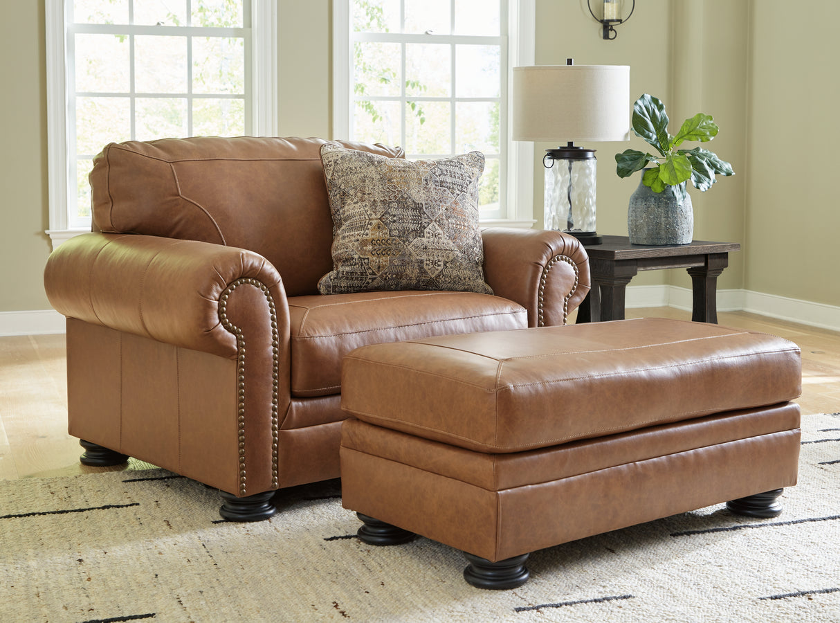 Carianna Chair and Ottoman in Caramel - PKG015491