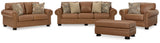 Carianna Sofa, Loveseat, Chair and Ottoman in Caramel - PKG015493