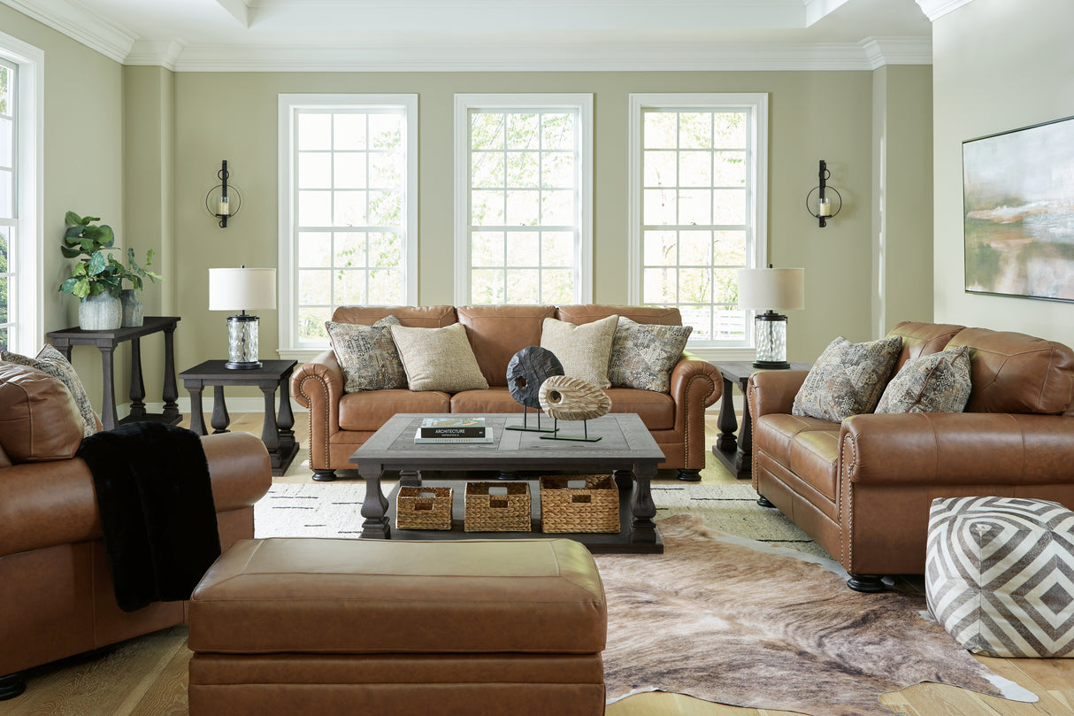 Carianna Sofa, Loveseat, Chair and Ottoman in Caramel - PKG015493