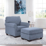 Carissa Manor Chair and Ottoman in Denim - PKG020903