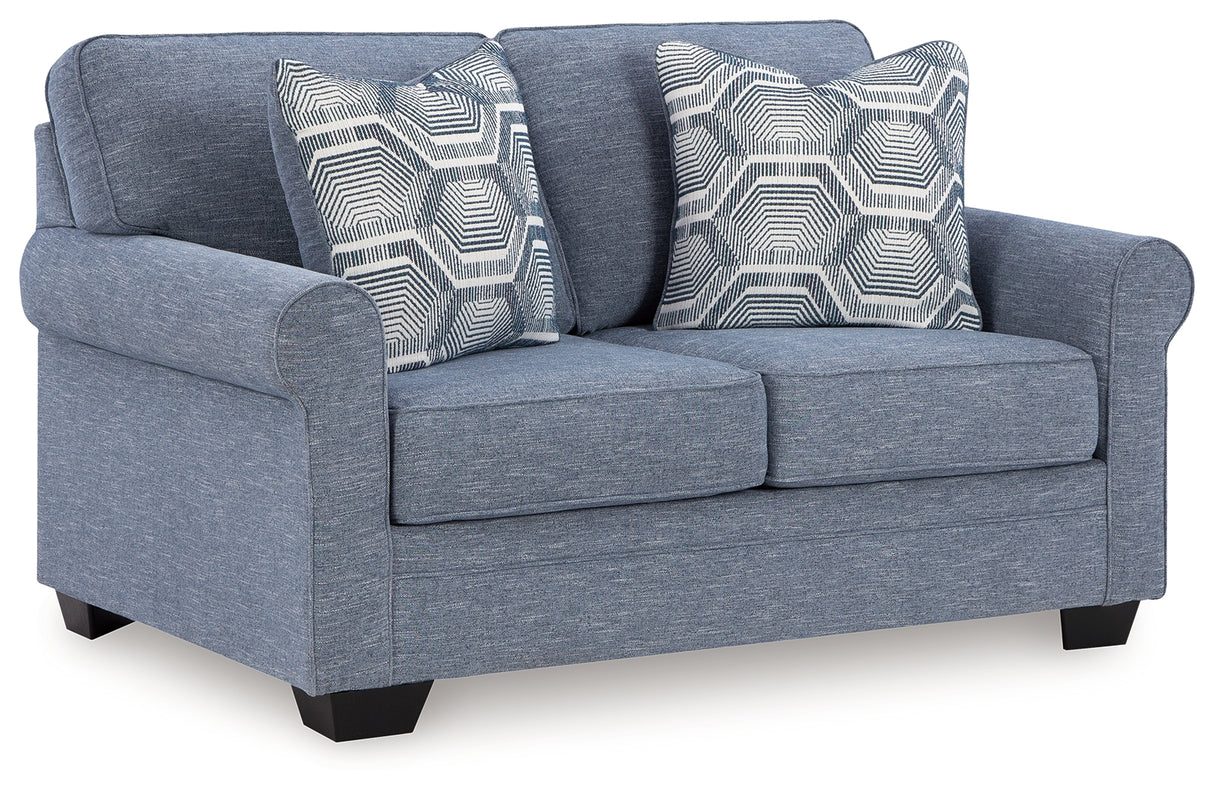 Carissa Manor Denim Loveseat - 3260435