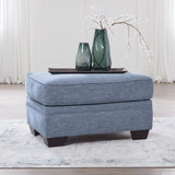 Carissa Manor Denim Ottoman from Ashley - Luna Furniture