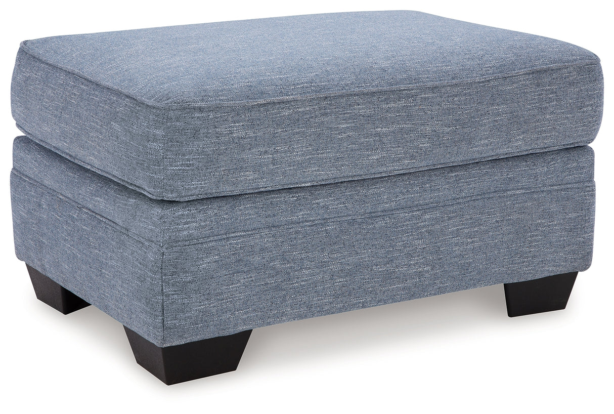 Carissa Manor Denim Ottoman from Ashley - Luna Furniture