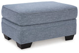 Carissa Manor Denim Ottoman from Ashley - Luna Furniture