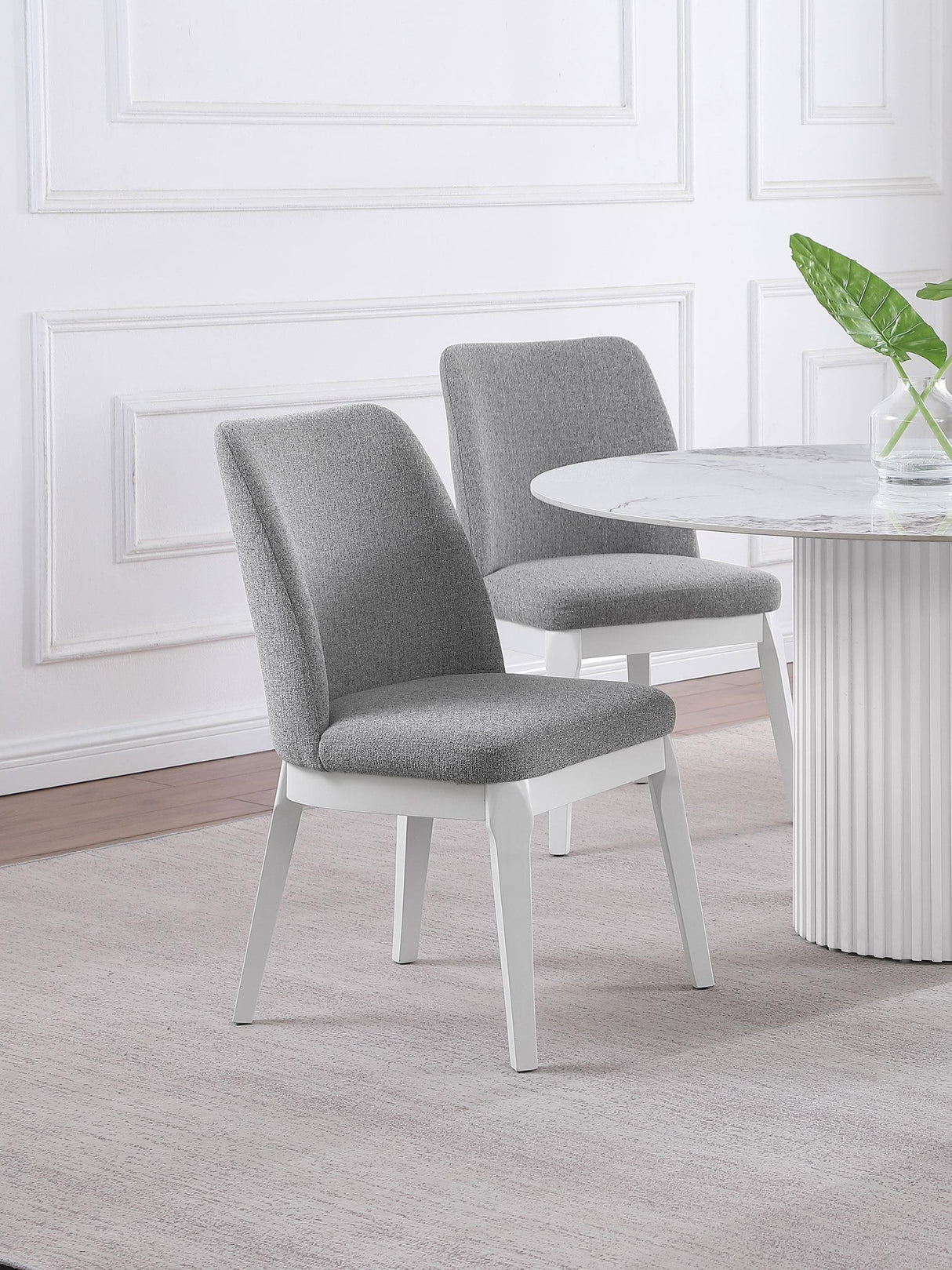 Carissa Upholstered Dining Side Chair Grey (Set of 2) from Coaster - Luna Furniture