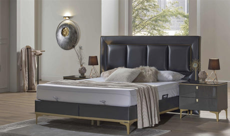 Carlino Queen Storage Bed (Prada Grey) 4 Pieces - 20-CRL-QUEEN-STORAGE BED