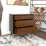 Caroline Mid Century Modern Solid Wood Dresser 3-Drawer - DRS00700305