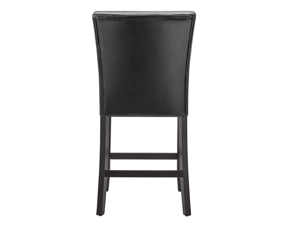 Carrara 24″ Counter Stool,  Black Leatherette, Set of 2 - CR630CCK