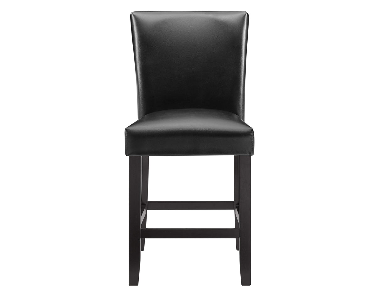 Carrara 24″ Counter Stool,  Black Leatherette, Set of 2 - CR630CCK