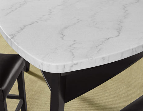 Carrara 60-inch Triangular Marble Top Counter Table - SET | CR630MT | CR630TL