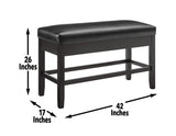 Carrara Black PU Storage Counter Bench - CR630CCBNK