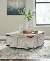 Carynhurst Coffee Table with 1 End Table in Whitewash from Ashley - Luna Furniture