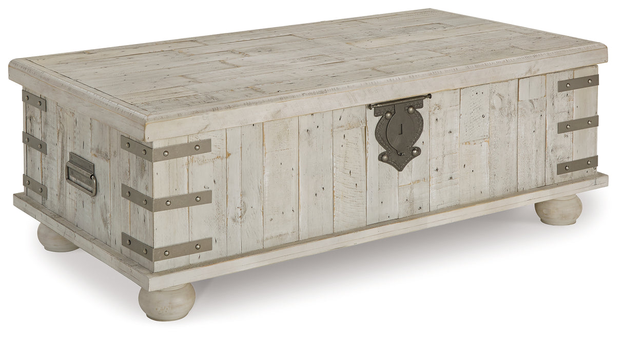 Carynhurst Coffee Table with 2 End Tables in White Wash Gray from Ashley - Luna Furniture