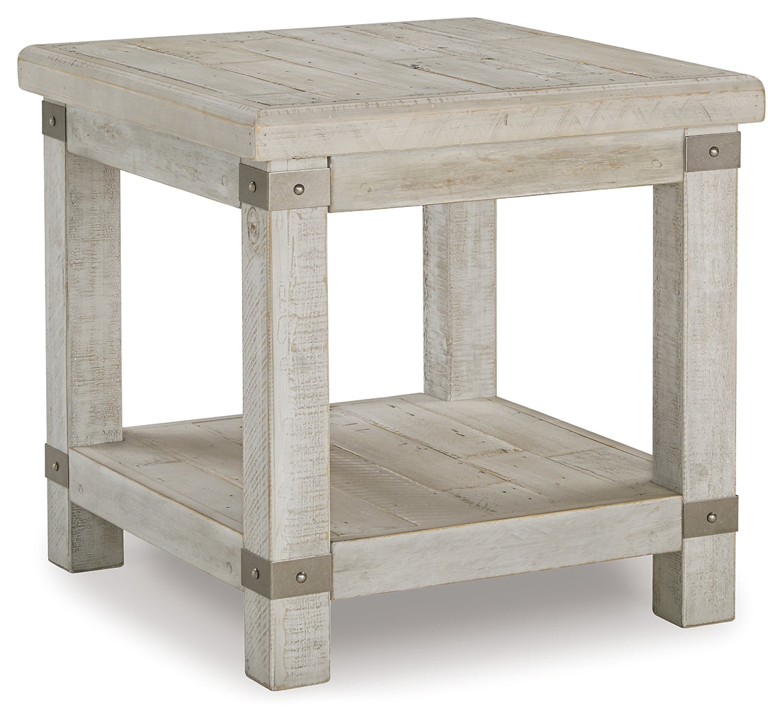 Carynhurst Coffee Table with 2 End Tables in White Wash Gray from Ashley - Luna Furniture