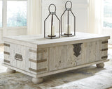 Carynhurst Coffee Table with 2 End Tables in White Wash Gray from Ashley - Luna Furniture