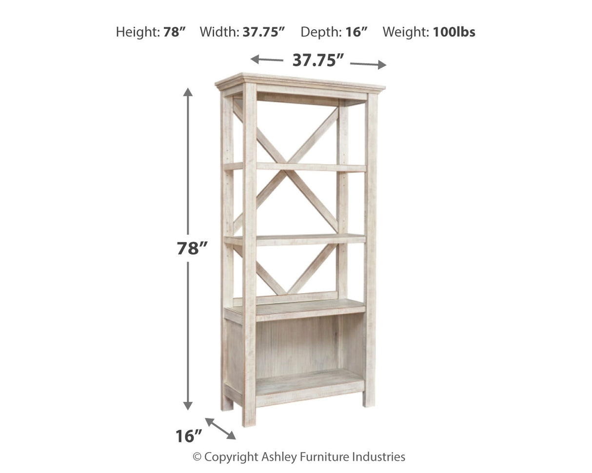 Carynhurst Home Office Desk and Storage in Whitewash from Ashley - Luna Furniture