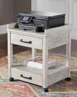 Carynhurst Home Office Desk and Storage in Whitewash from Ashley - Luna Furniture