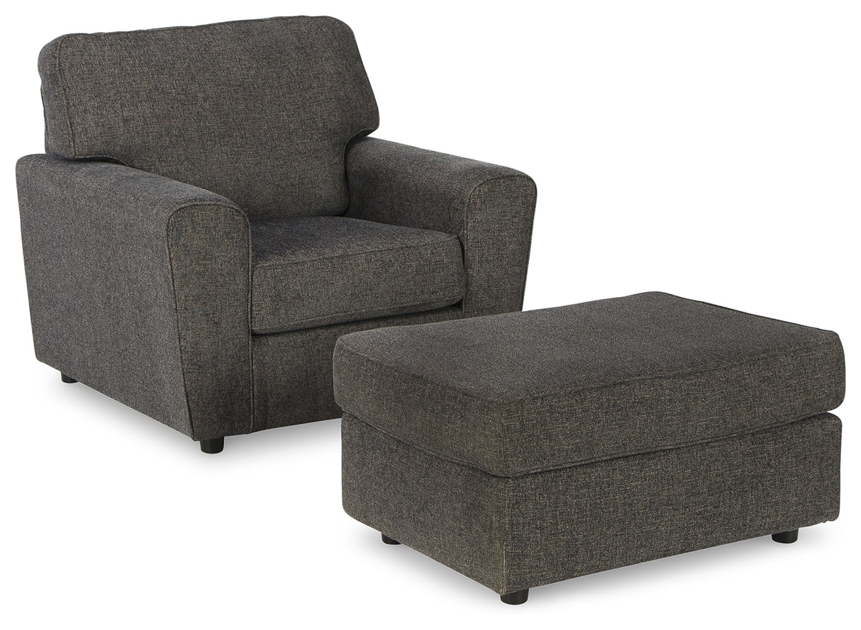 Cascilla Chair and Ottoman in Slate - PKG014489