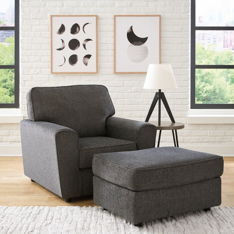 Cascilla Chair and Ottoman in Slate - PKG014489