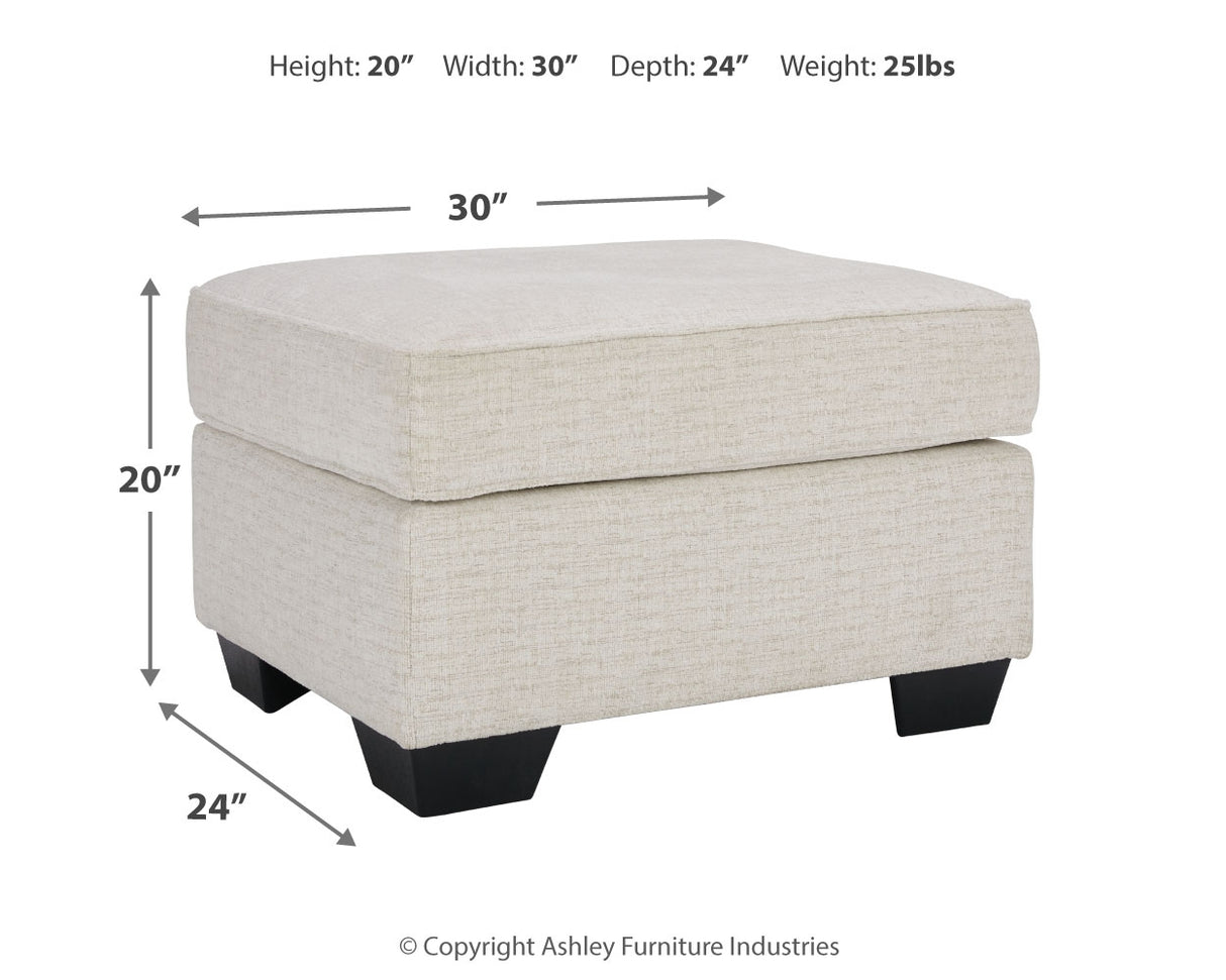 Cashton Chair and Ottoman in Snow - PKG015048