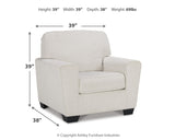 Cashton Chair and Ottoman in Snow - PKG015048