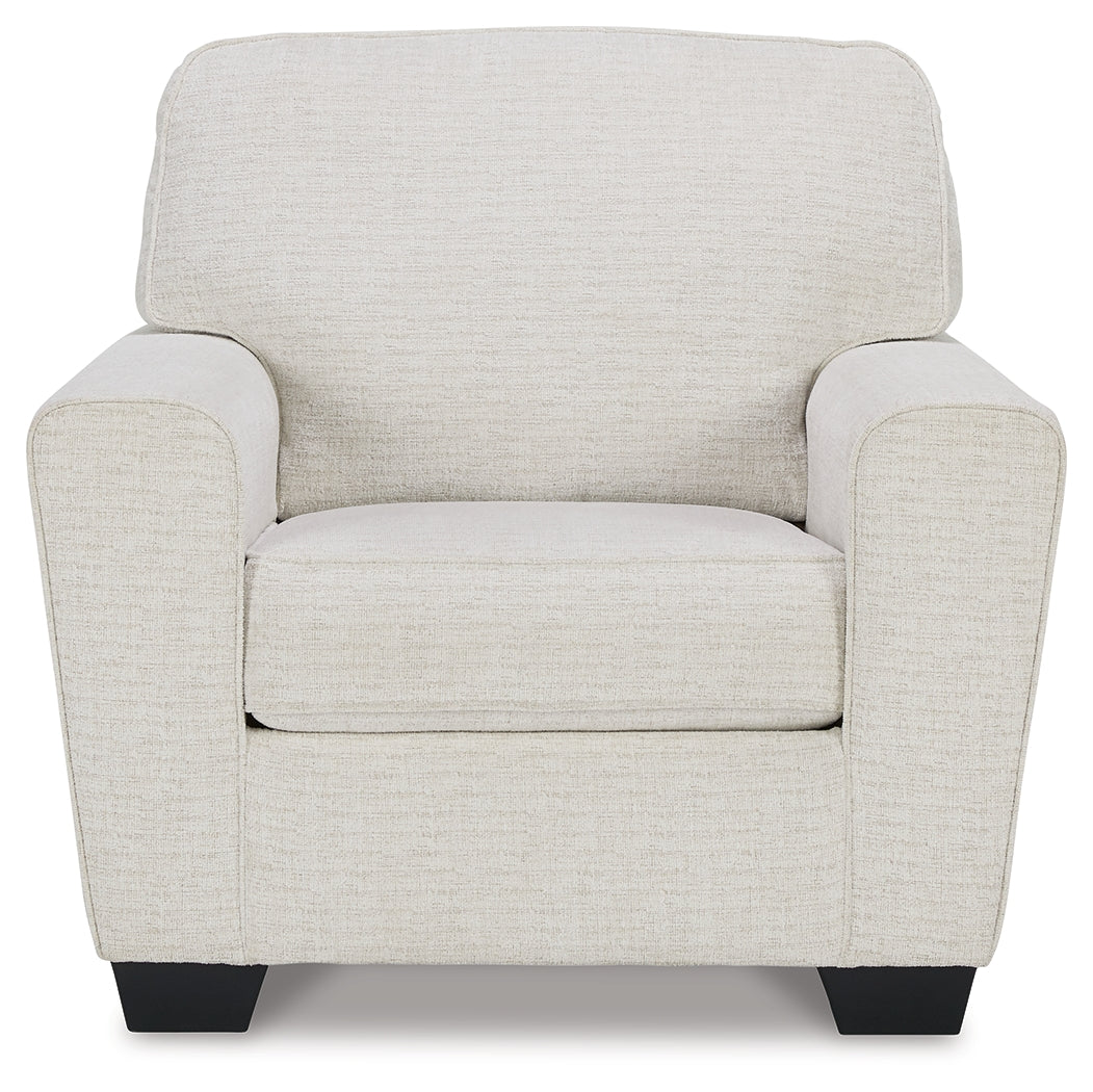 Cashton Chair and Ottoman in Snow - PKG015048