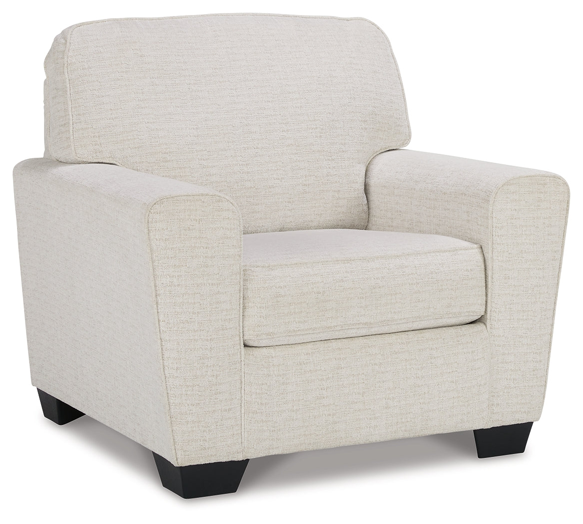 Cashton Chair and Ottoman in Snow - PKG015048