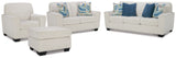 Cashton Sofa, Loveseat, Chair and Ottoman in Snow - PKG015050