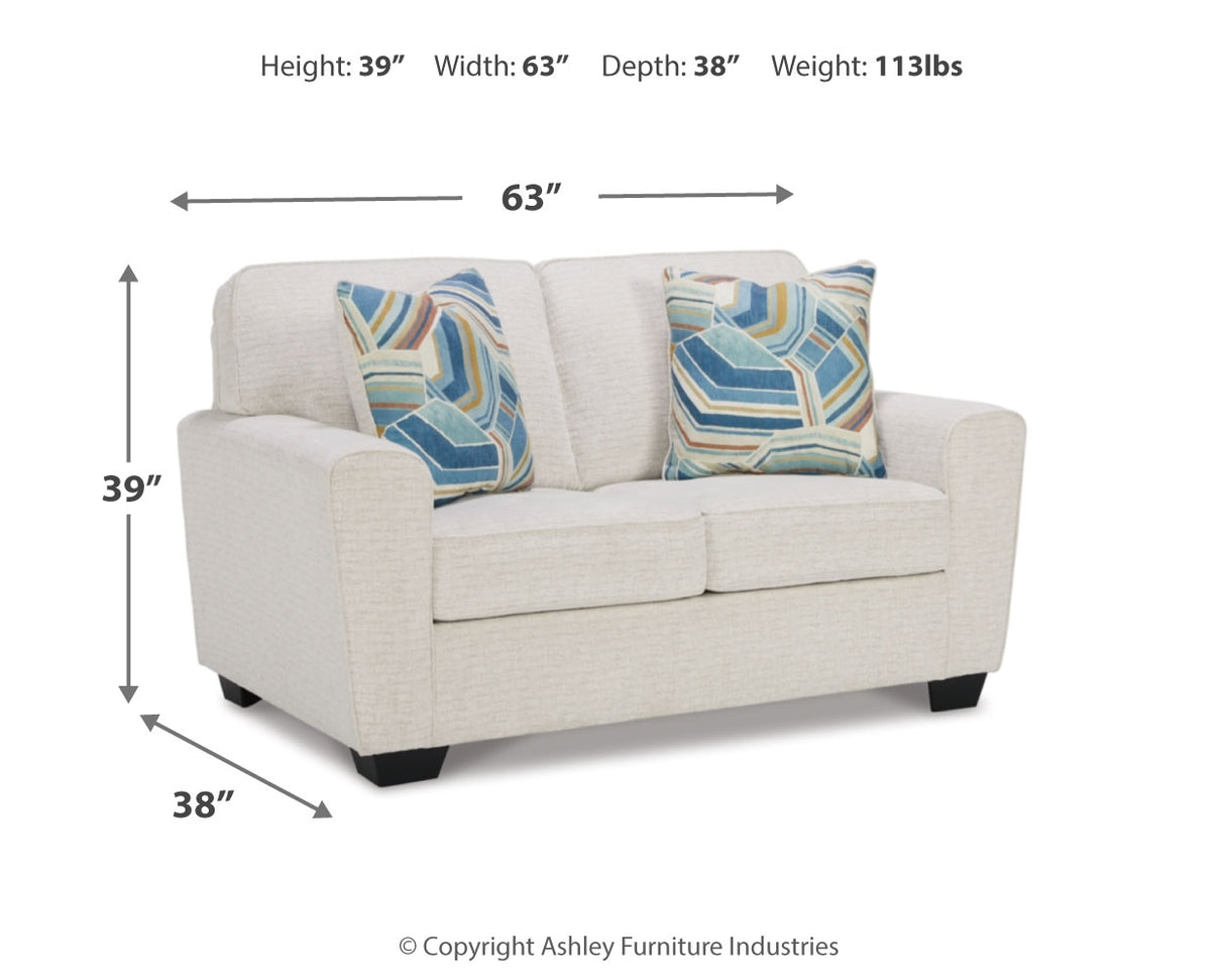 Cashton Sofa, Loveseat, Chair and Ottoman in Snow - PKG015050